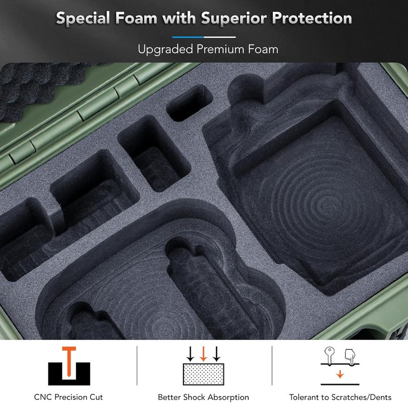 Lykus Titan N110 Waterproof Hard Case for DJI Neo Combo, RC-N3/DJI RC 2, Support Up to 7 batteries [CASE ONLY] - Image 4